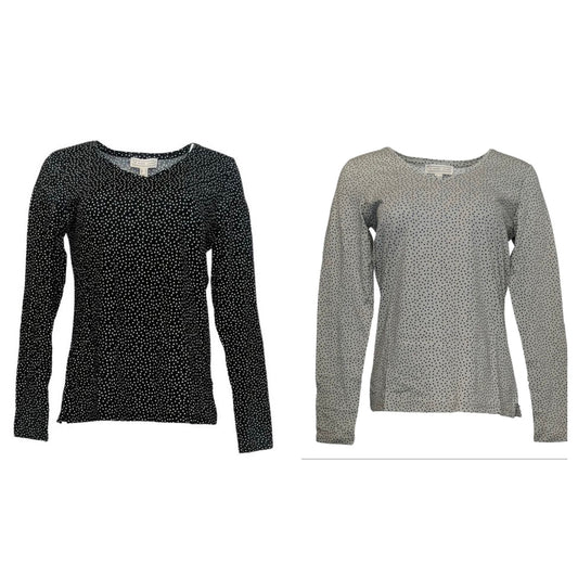 The Muses Closet Women's Top  Polka-Dot Long-Sleeve Knit