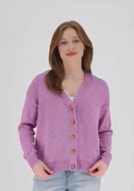 Candace Cameron Women’s Bure Marled V-Neck Button-Front Cardigan