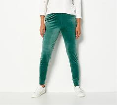 Denim & Co. Women’s Leggings Comfort Zone Velour Pull-On