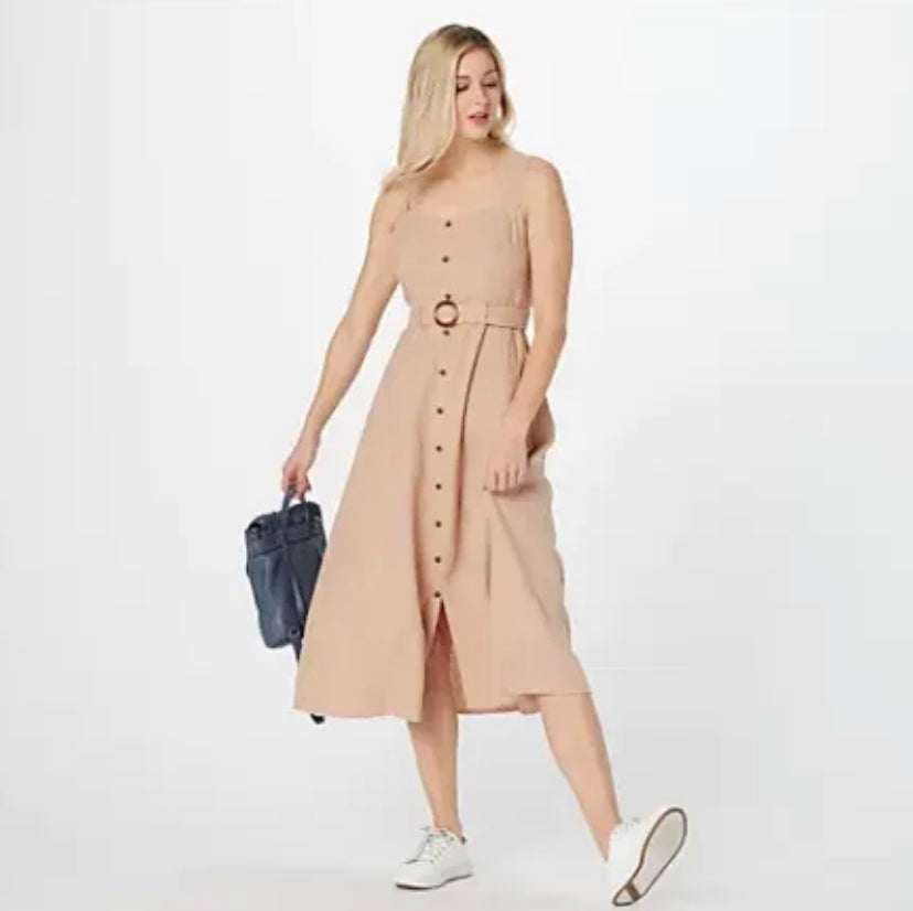 All Worthy Hunter McGrady Women’s Regular Belted Woven Dress