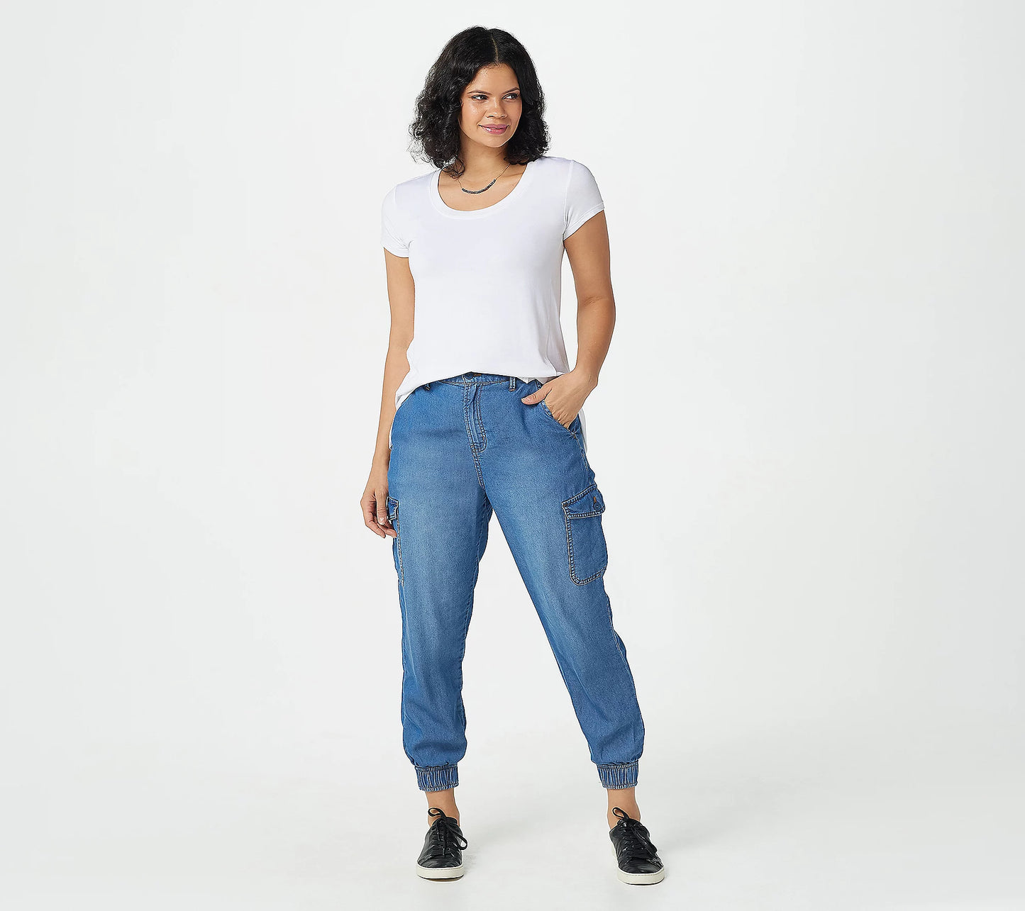 Serra Retreat by Joie Rucker Sycamore Women’s High-Rise Cargo Jogger Pants- Malibu Blue