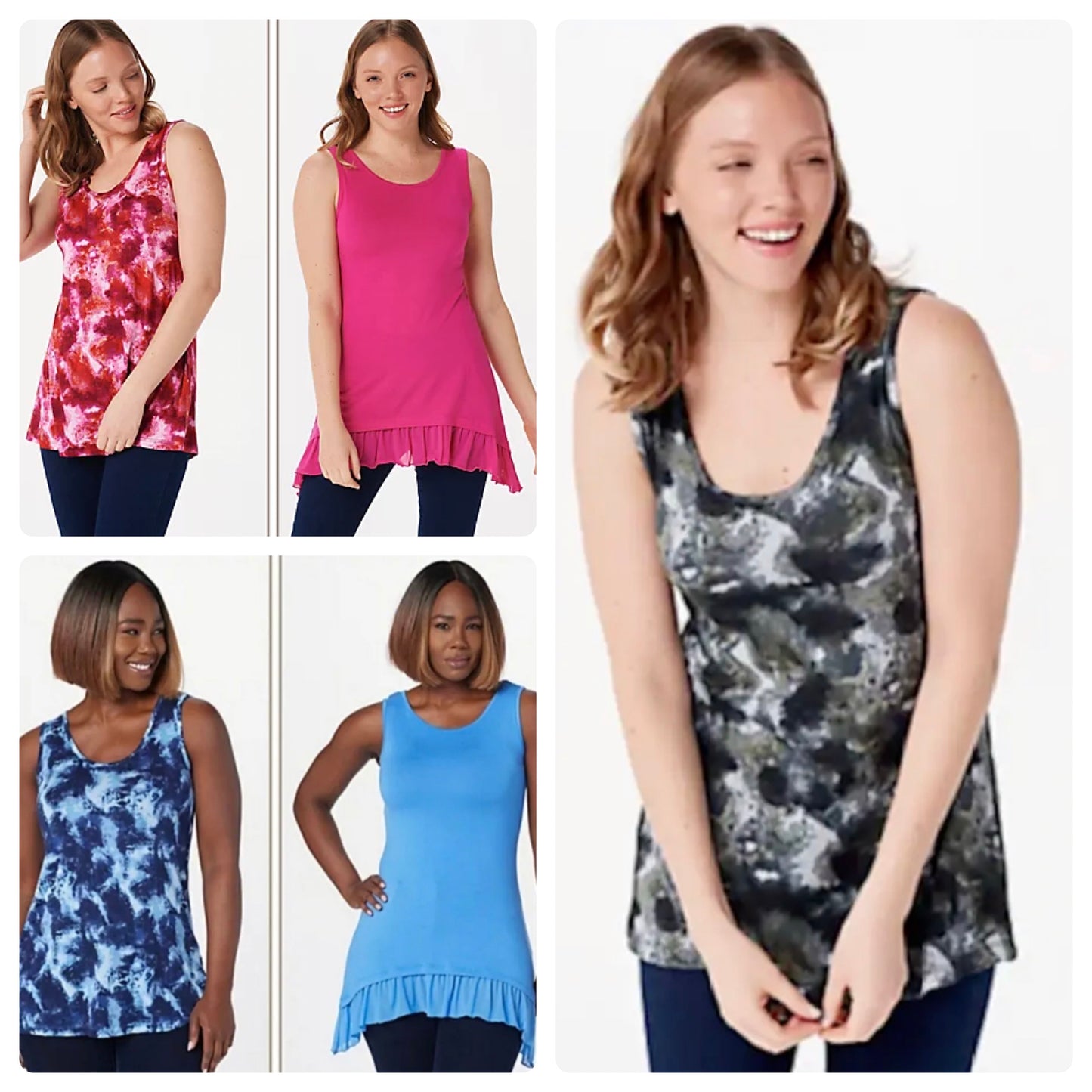 LOGO Layers by Lori Goldstein Set 2 Tie-Dye & Solid Tank Women's Tops
