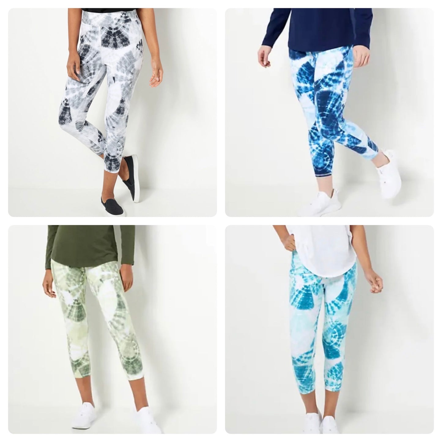 Denim & Co. Active Printed Petite Duo Stretch Full Length Leggings