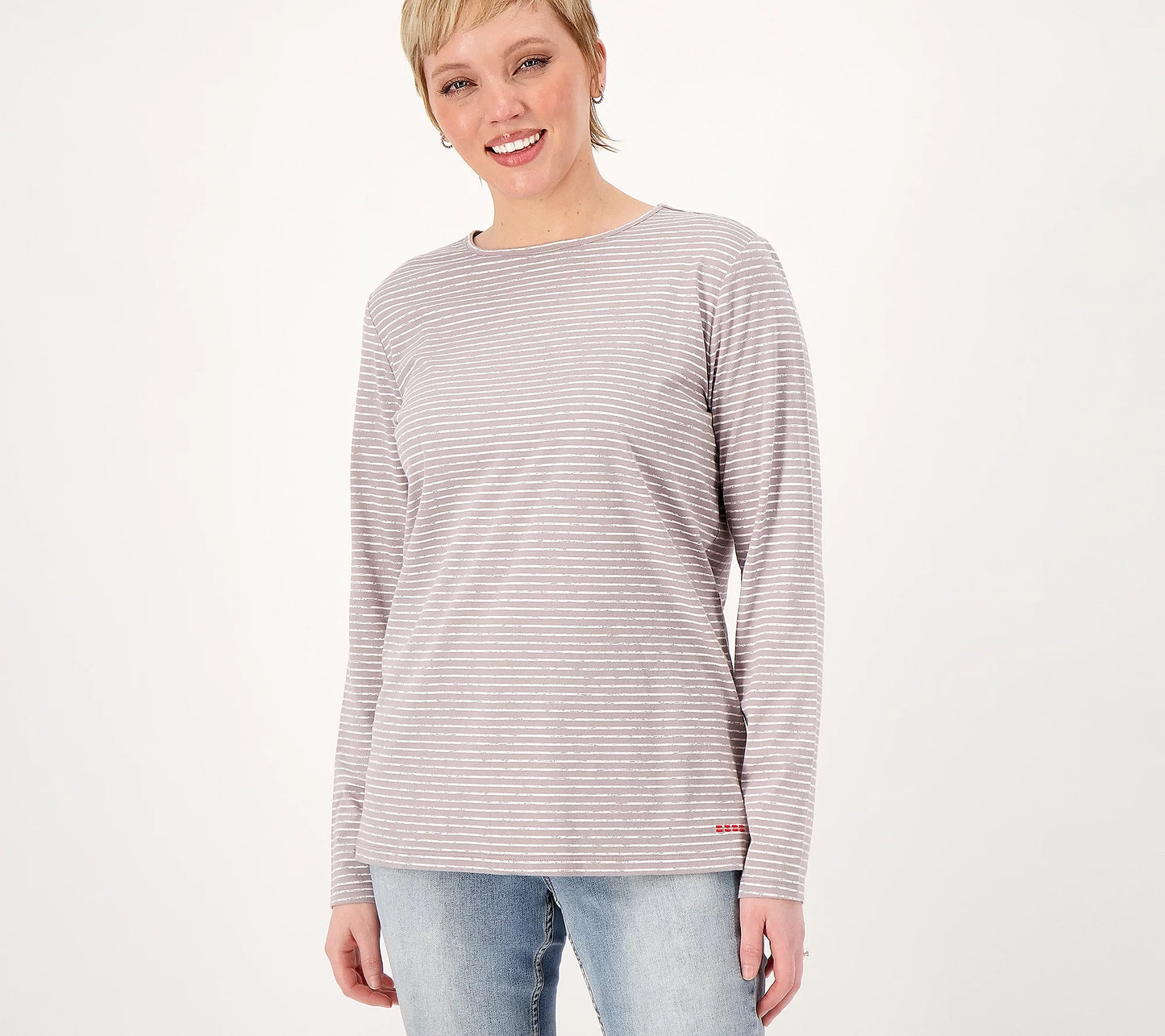 Peace Love World Women’s The Frankie Stripe Tee- Stone