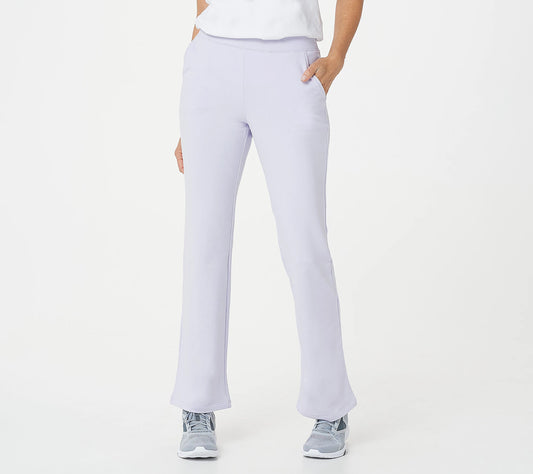 Denim & Co. Women’s Active French Terry Lightly Boot Cut Pants- Lilac