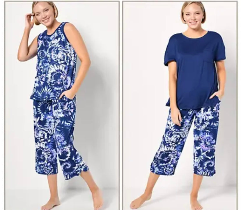 Carole Hochman Women’s Petite Feather Soft 3-Piece Sleep Set