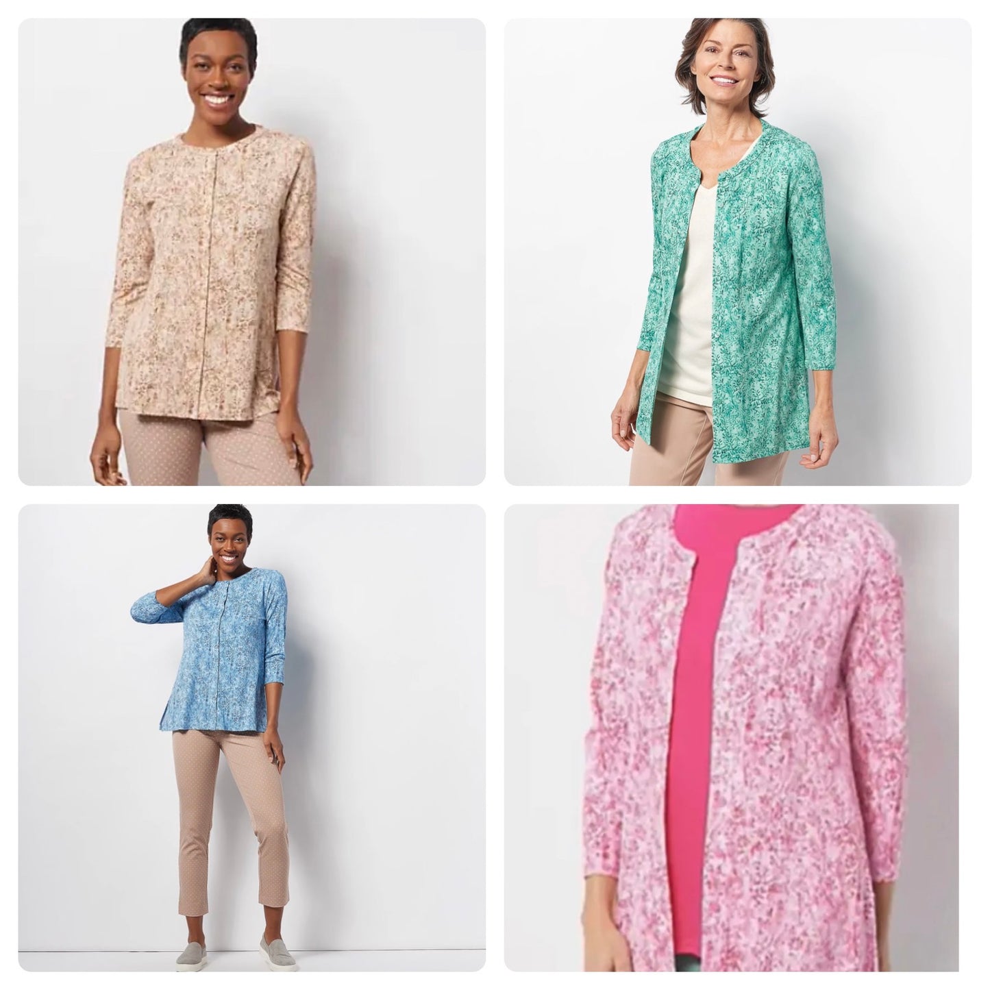 Isaac Mizrahi Live! Women’s Petite True Denim Floral ButtonFront Top