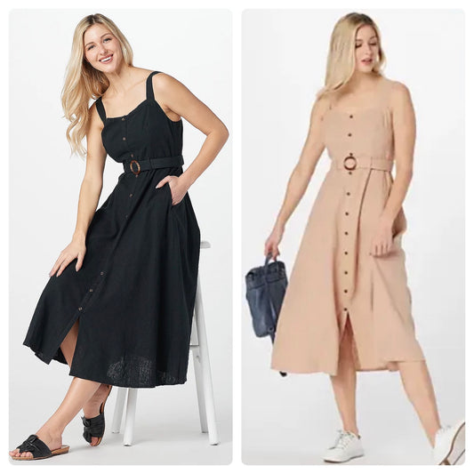 All Worthy Hunter McGrady Women’s Regular Belted Woven Dress