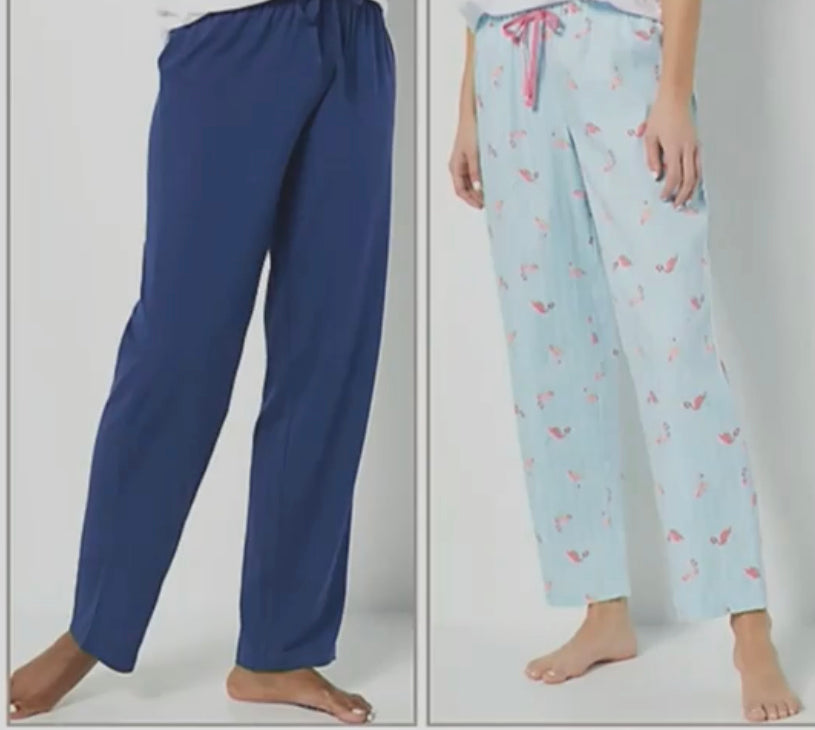 Hanes Set of 2 Lounge Pants with Tie Waistband