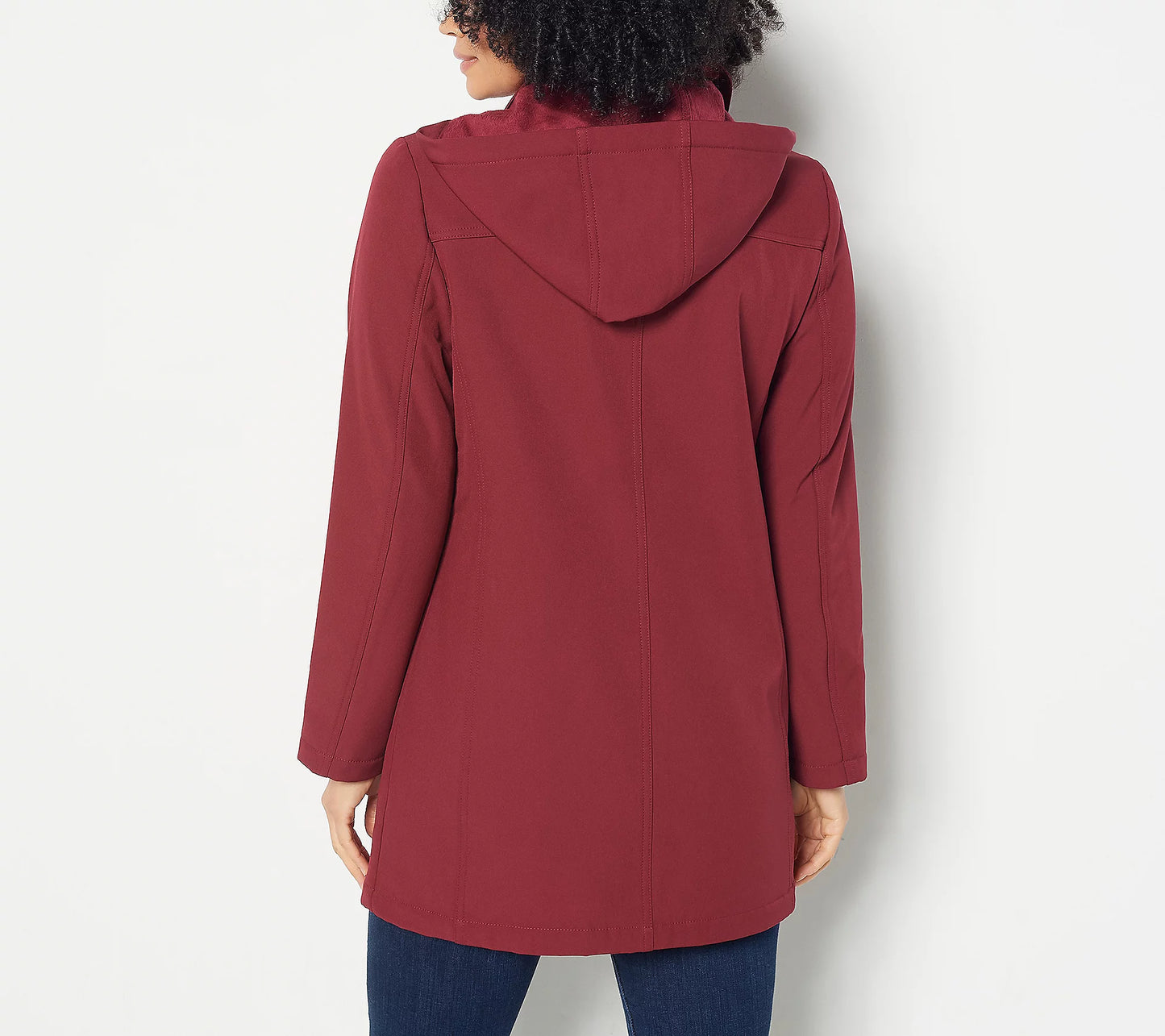 Dennis Basso Women’s Water Resistant Snap Front Coat with Hood