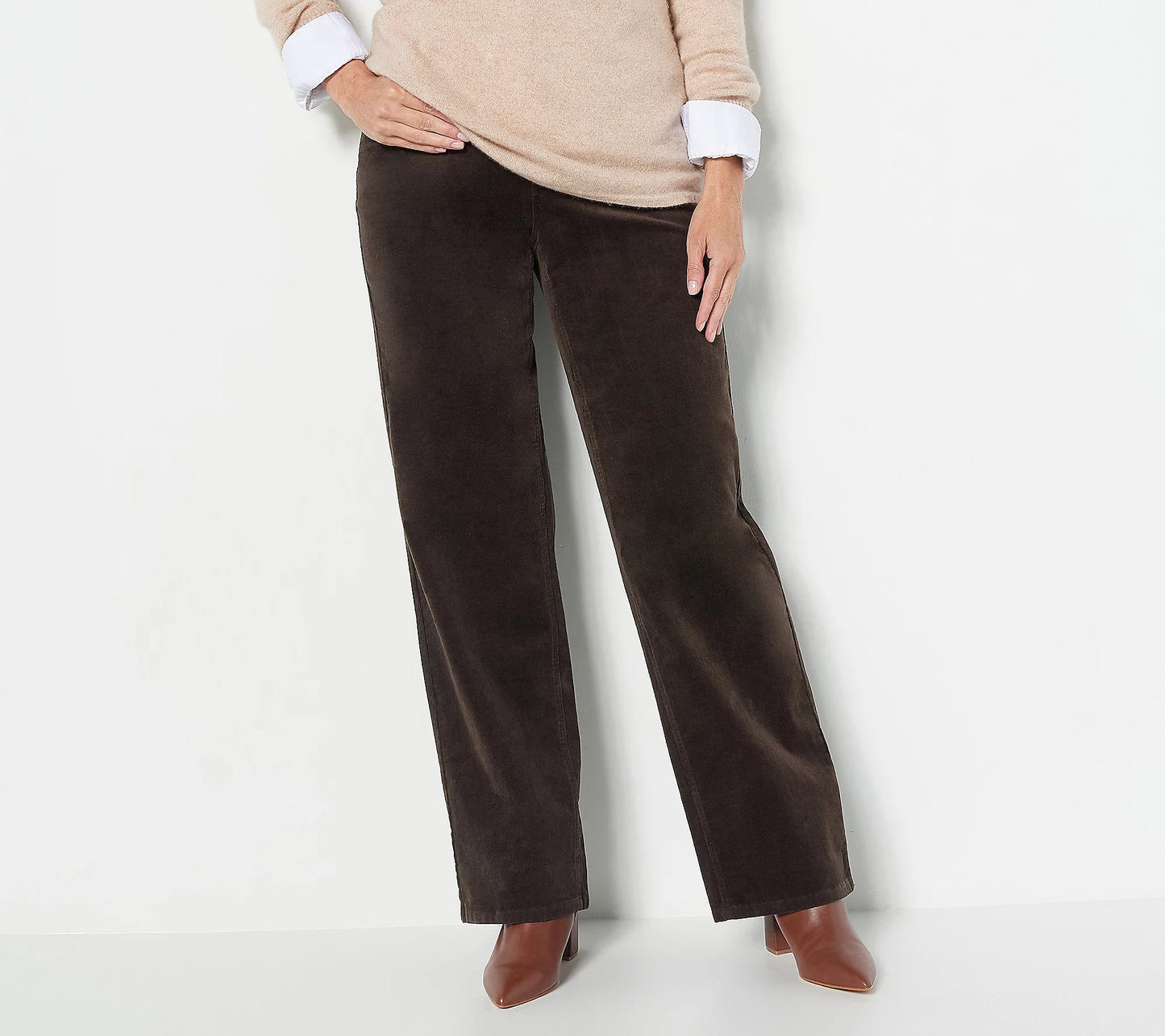 Denim & Co. Women’s Tall Corduroy Wide- Leg Full-Length Pants
