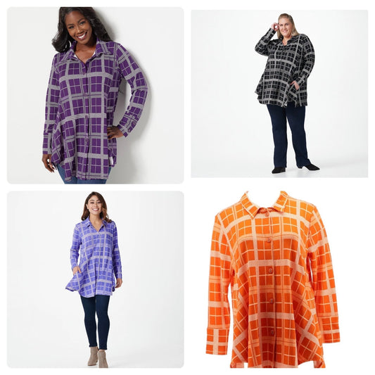 Attitudes by Renee Women’s Regular Button Front Swing Shirt