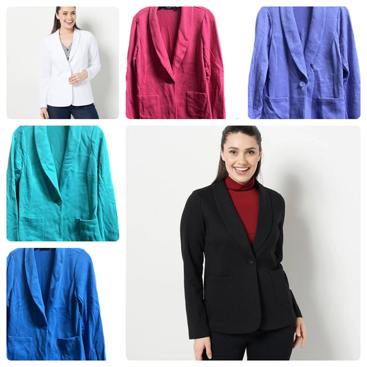 Susan Graver Women’s Weekend Washed French Terry Multiples Blazer