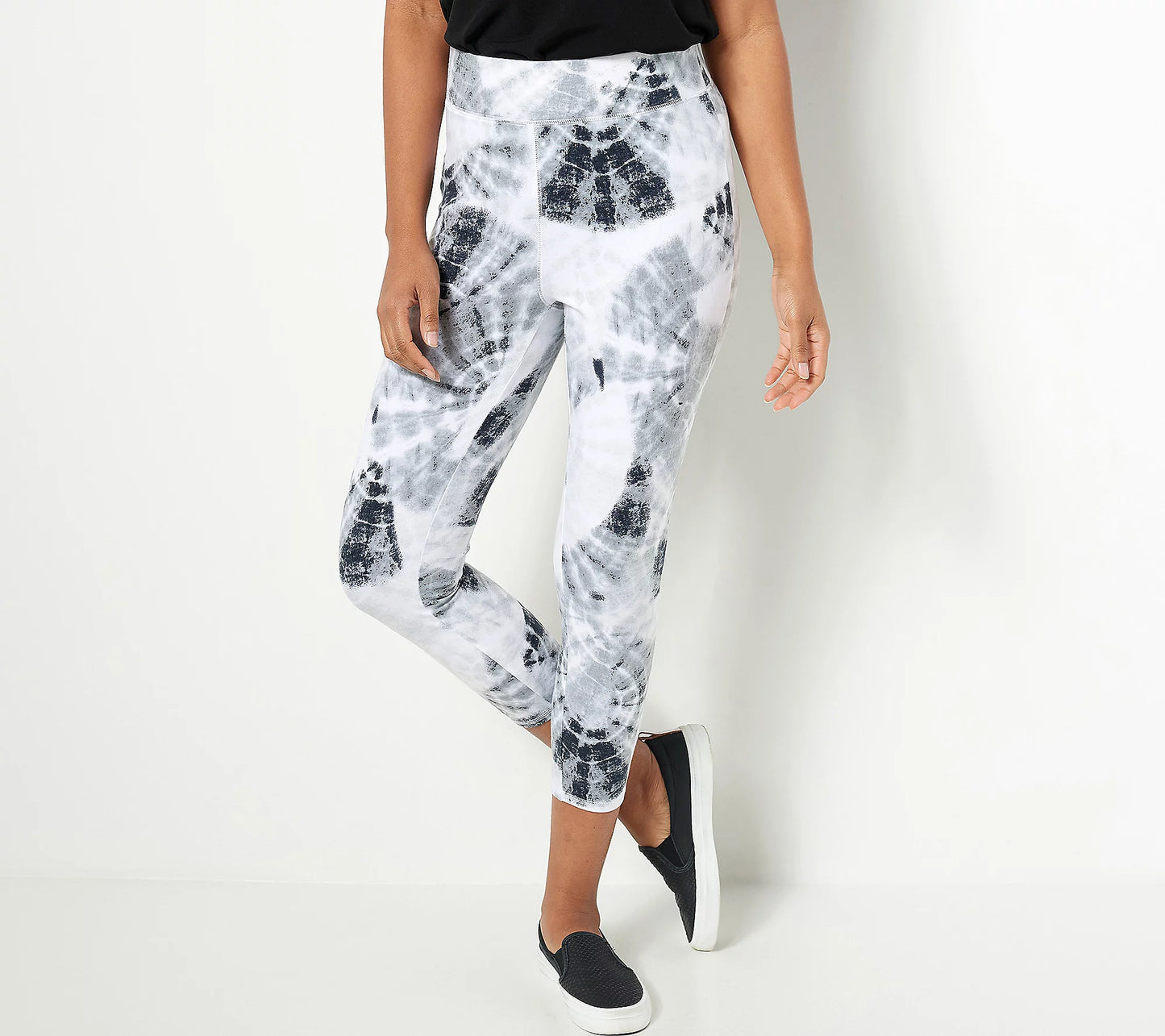Denim & Co. Active Printed Petite Duo Stretch Full Length Leggings
