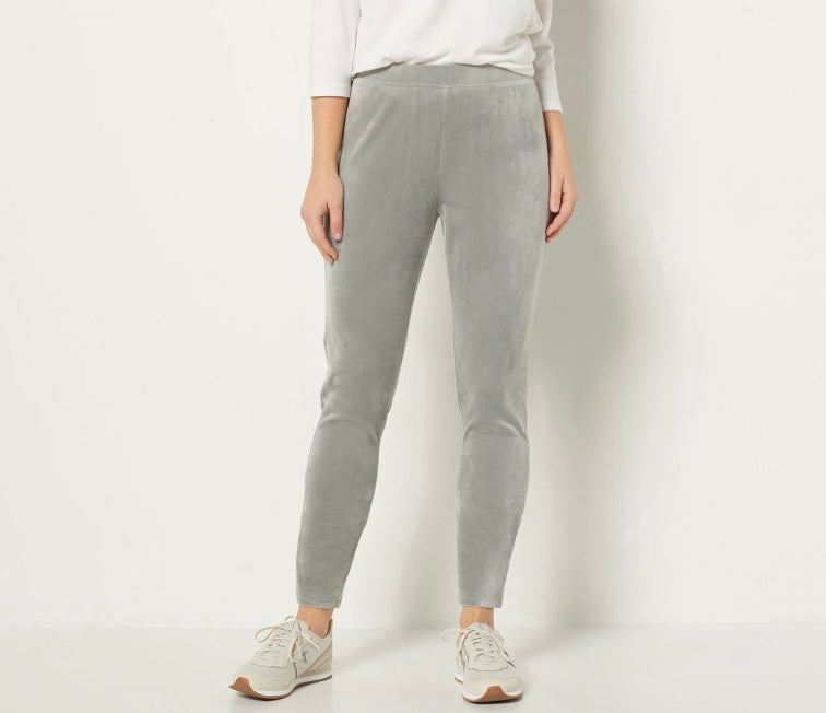 Denim & Co. Women’s Leggings Comfort Zone Velour Pull-On