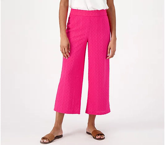 Isaac Mizrahi Live! Women’s Regular Textured Knit Crop Pants