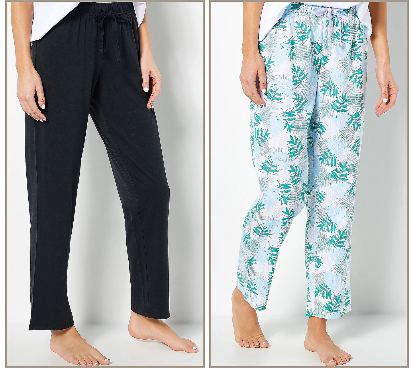 Hanes Set of 2 Lounge Pants with Tie Waistband