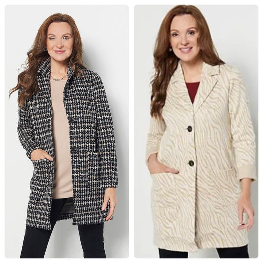 GRAVER Susan Graver Women’s Regular Jacquard Knit Coatigan