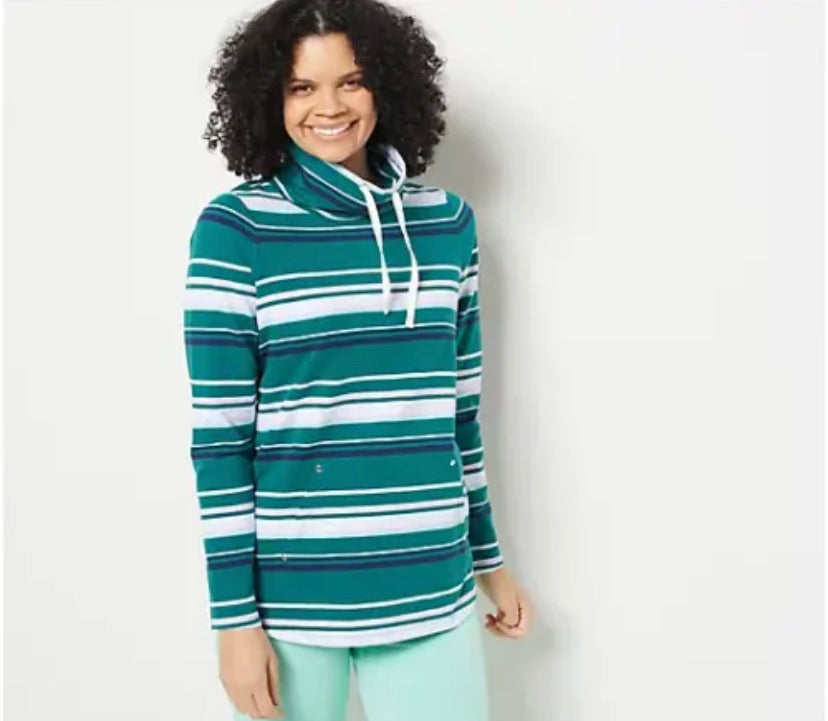Sport Savvy Women’s French Terry Cowl Neck Long Slv Tunic