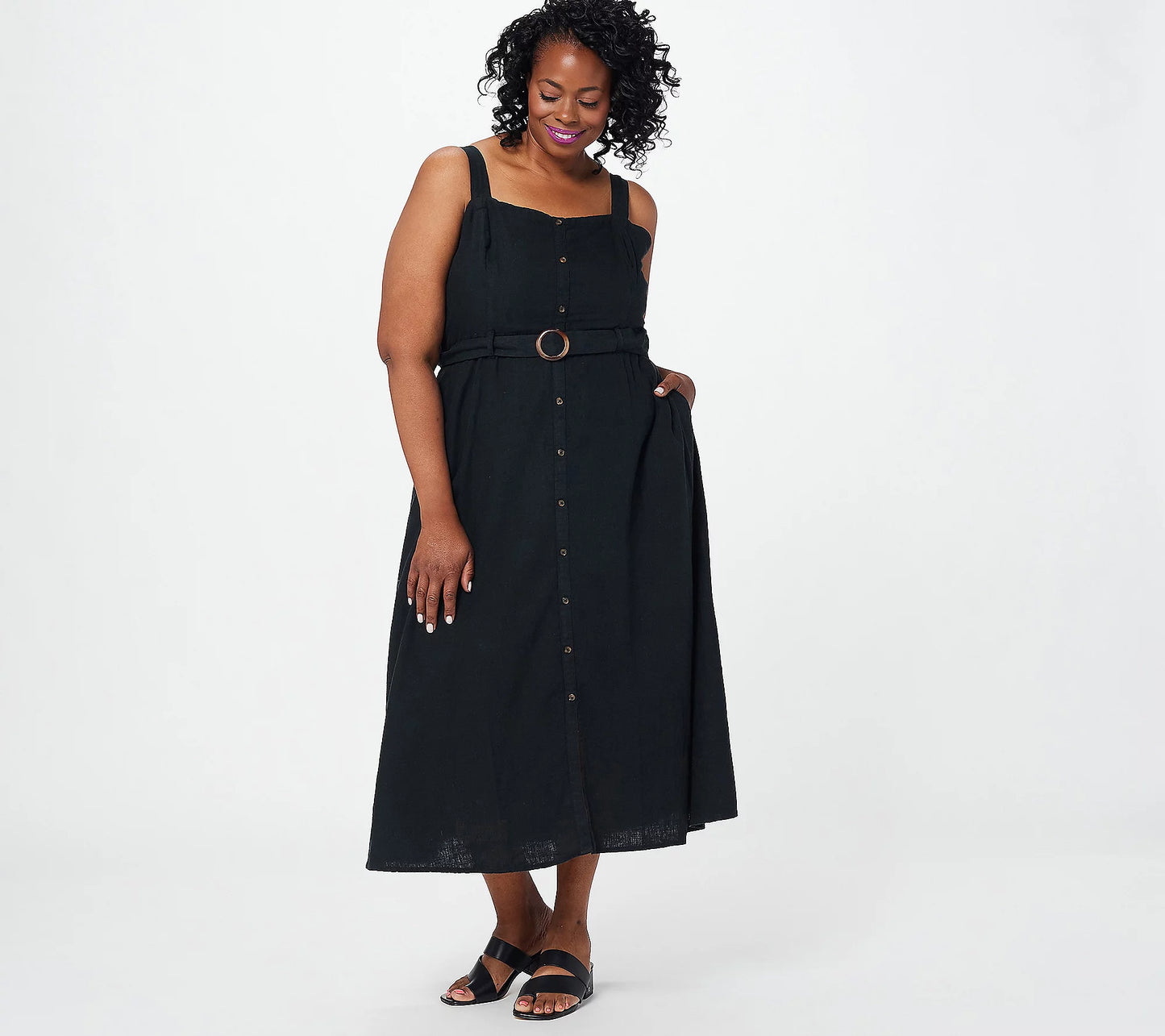 All Worthy Hunter McGrady Women’s Regular Belted Woven Dress
