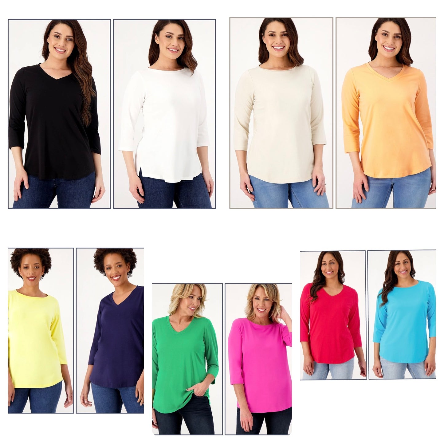 Belle by Kim Gravel Women’s Primabelle Knit Set of 2 3/4 Sleeve Tops