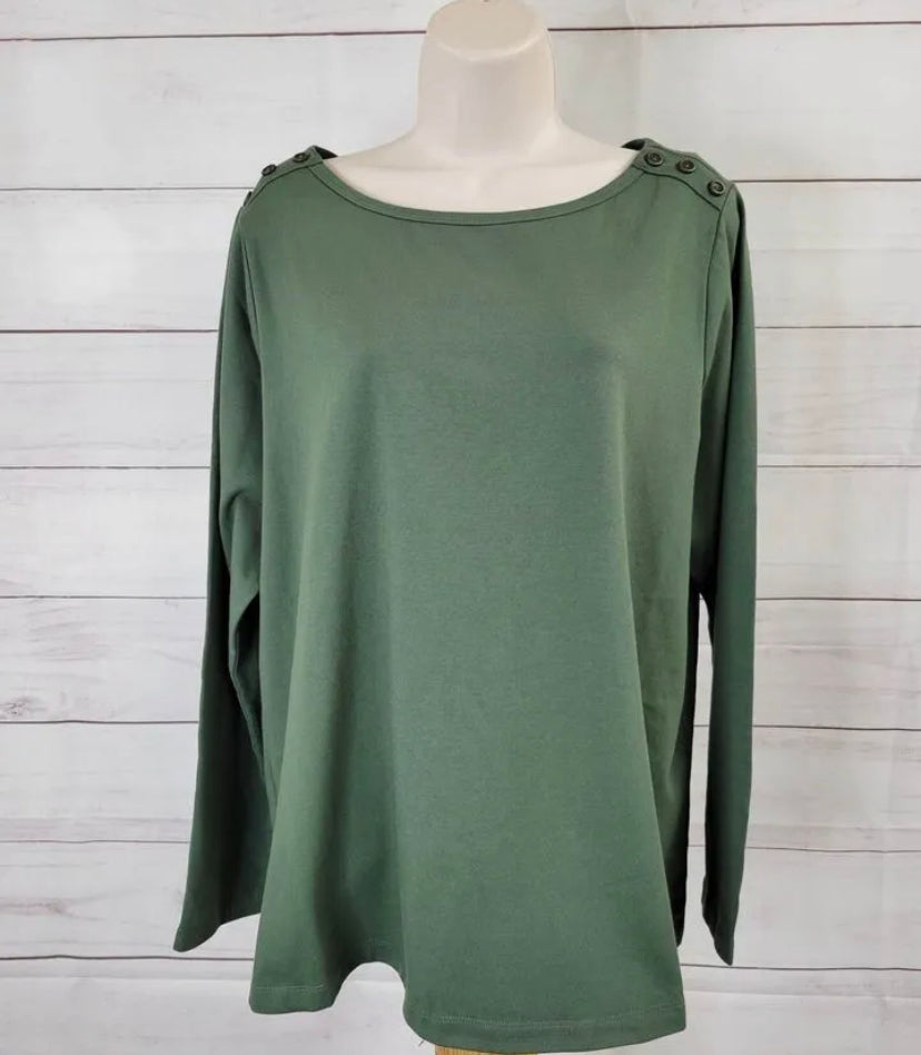Denim & Co. Perfect Jersey Boat Neck Long Sleeve Top