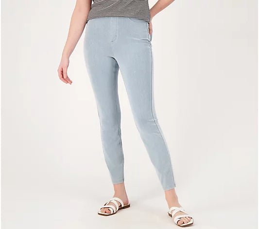 Susan Graver Women’s Regular Cool Touch Denim Pull-On Ankle Jean