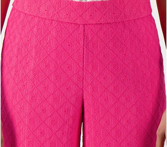 Isaac Mizrahi Live! Women’s Regular Textured Knit Crop Pants