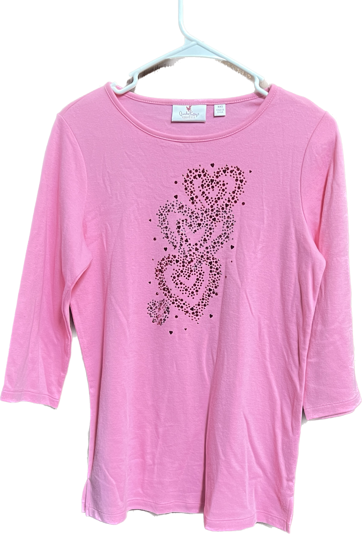 Quacker Factory Women's Top Lots of Love-Sleeve T-Shirt