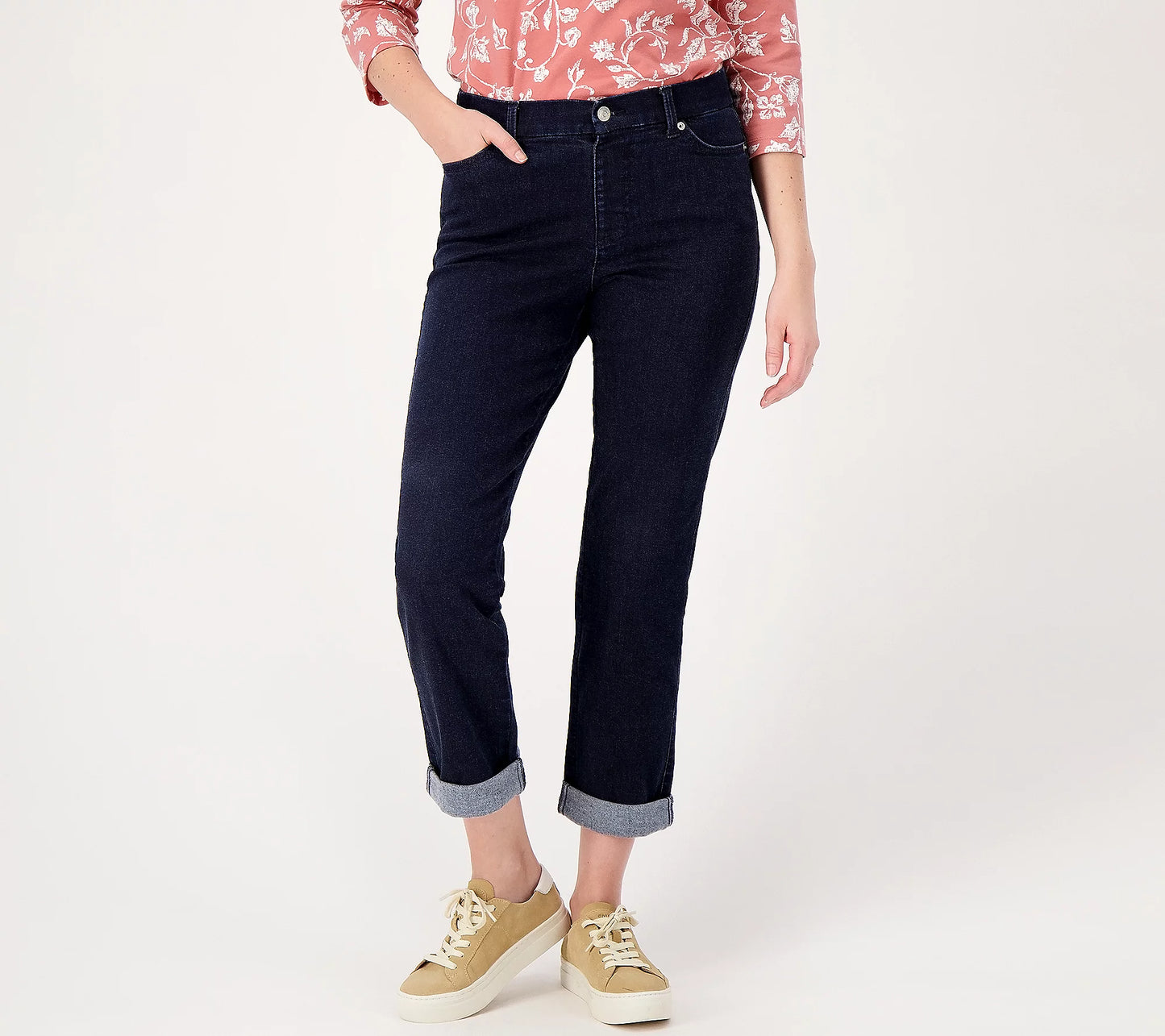 Denim & Co. Women’s Cozy Touch Denim Regular Girlfriend Jean