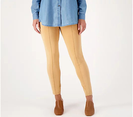 Women with Control Women’s Regular Tummy Control Travel Slim Leg Pants- latte