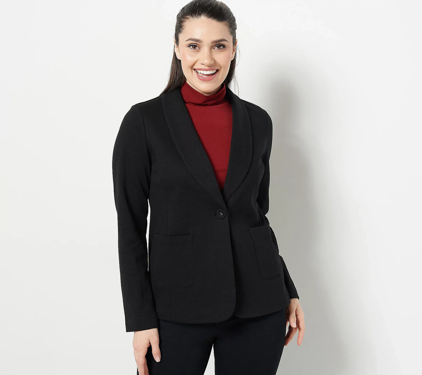 Susan Graver Women’s Weekend Washed French Terry Multiples Blazer