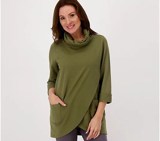 Studio Park x Jayne Brown French Terry Cowl Women's Neck Tunic