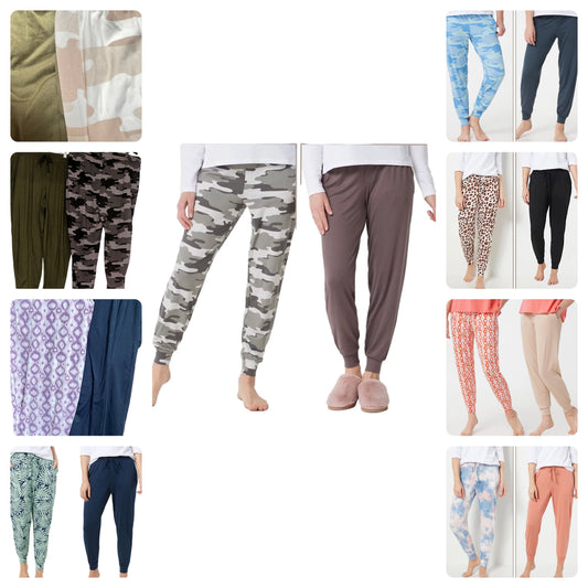 AnyBody Brushed Jersey Joggers w/Tie Women's Set of 2