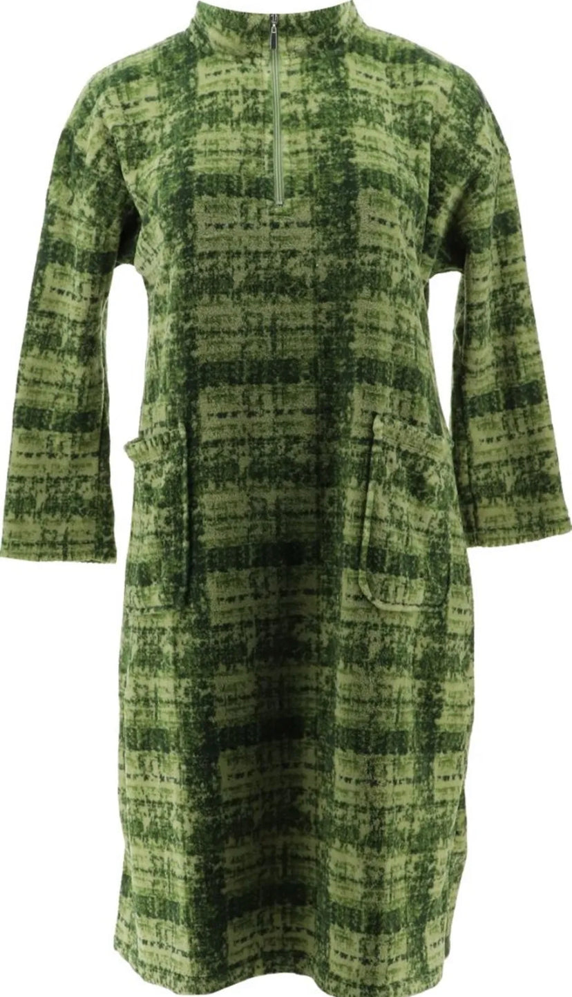 Stan Herman Women’s Plush Boucle Plaid Cuddler with Blanket Stitching- One Size