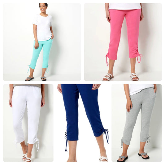 Belle Beach by Kim Gravel Women’s Reg French Terry Crop Pants