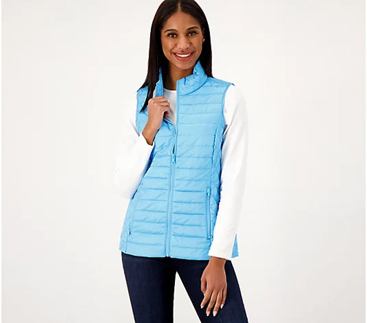 Nuage Women’s Packable Puffer Vest with Mock Collar