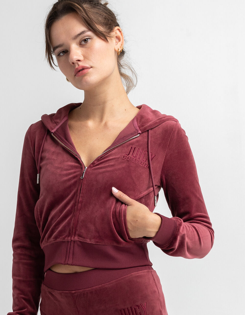 JUICY COUTURE Classic Womens Velour Hoodie