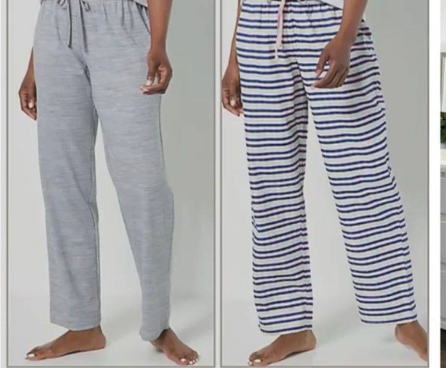 Hanes Set of 2 Lounge Pants with Tie Waistband