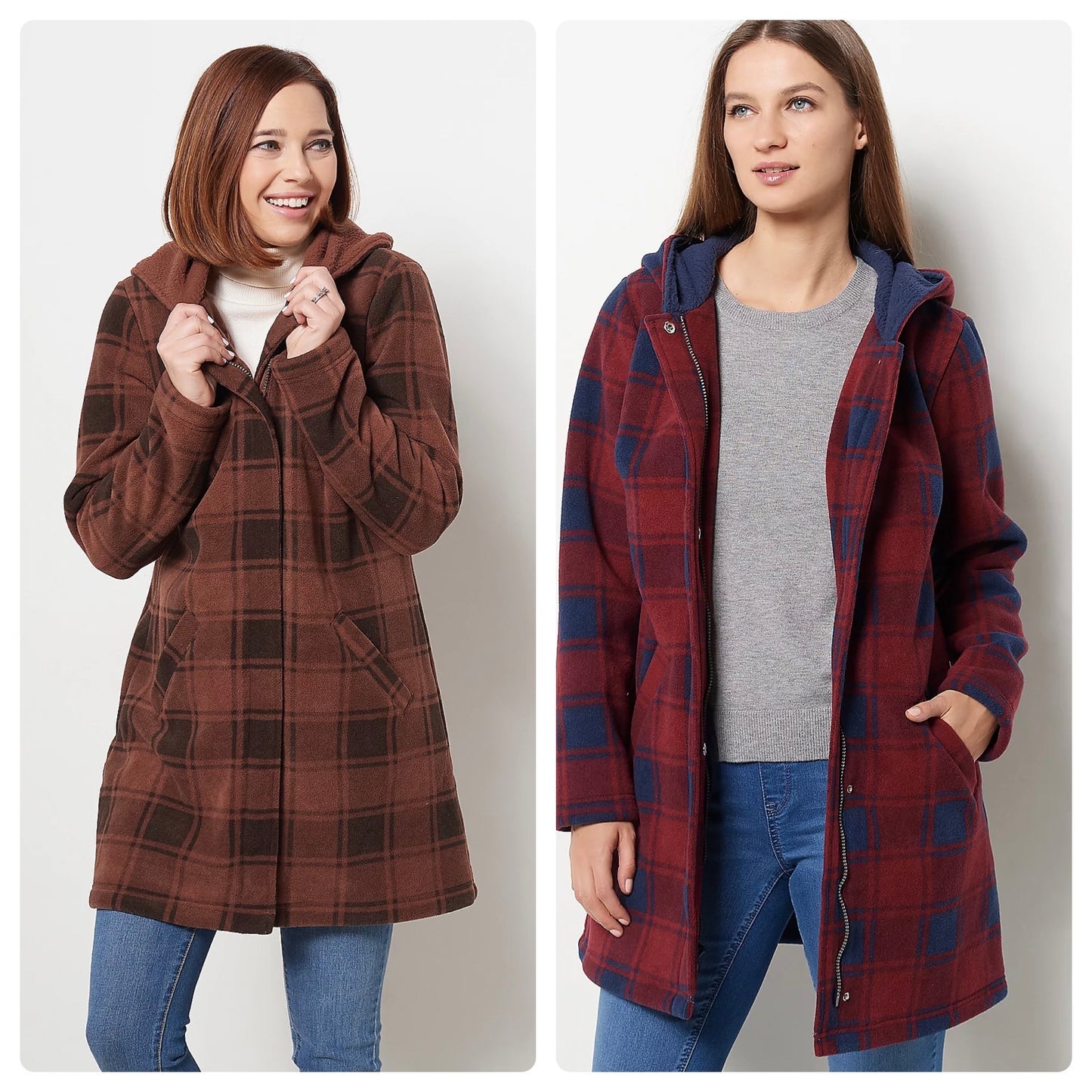 Denim & Co. Women’s Fleece Bonded Sherpa Long-Sleeve Hooded Jacket