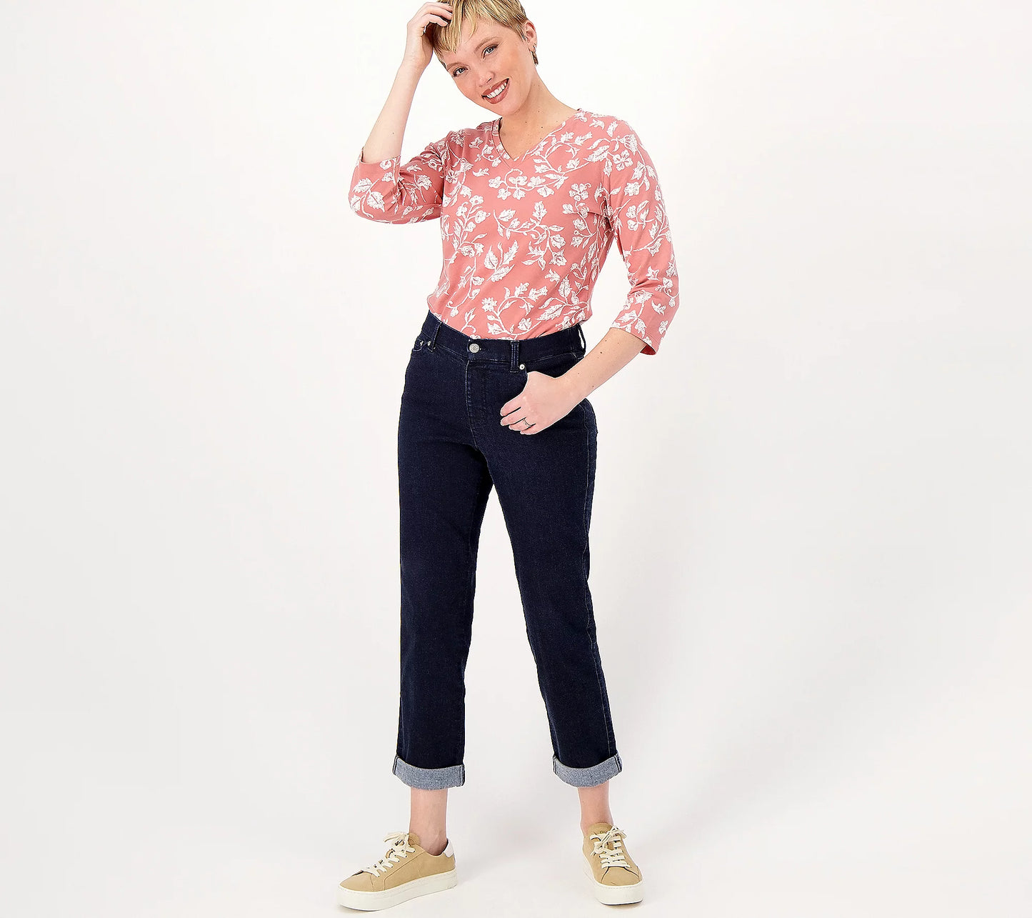 Denim & Co. Women’s Cozy Touch Denim Regular Girlfriend Jean