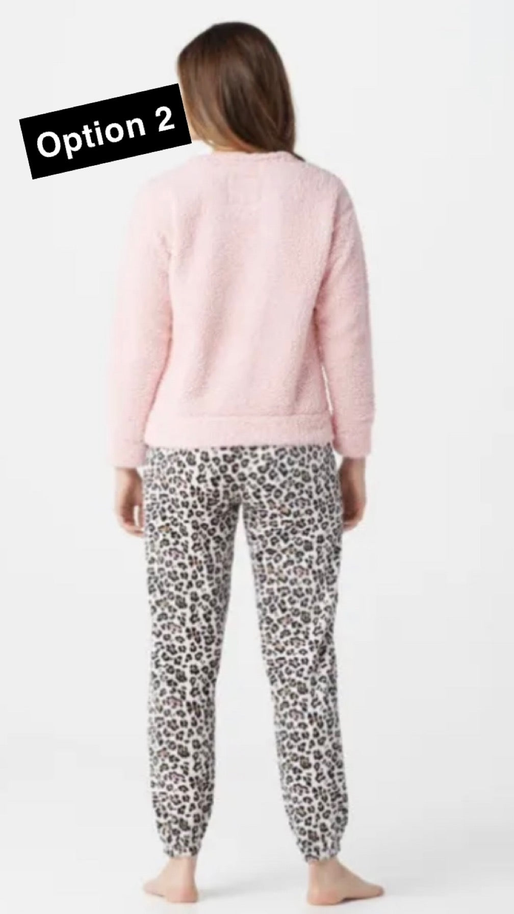 MUK LUKS Women’s PJ Set Faux Sherpa Top & Fleece Jogger Pant