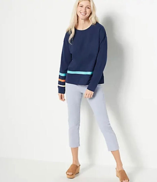 AB by Addison Bay Fairmount Women’s French Terry Sweatshirt- Navy