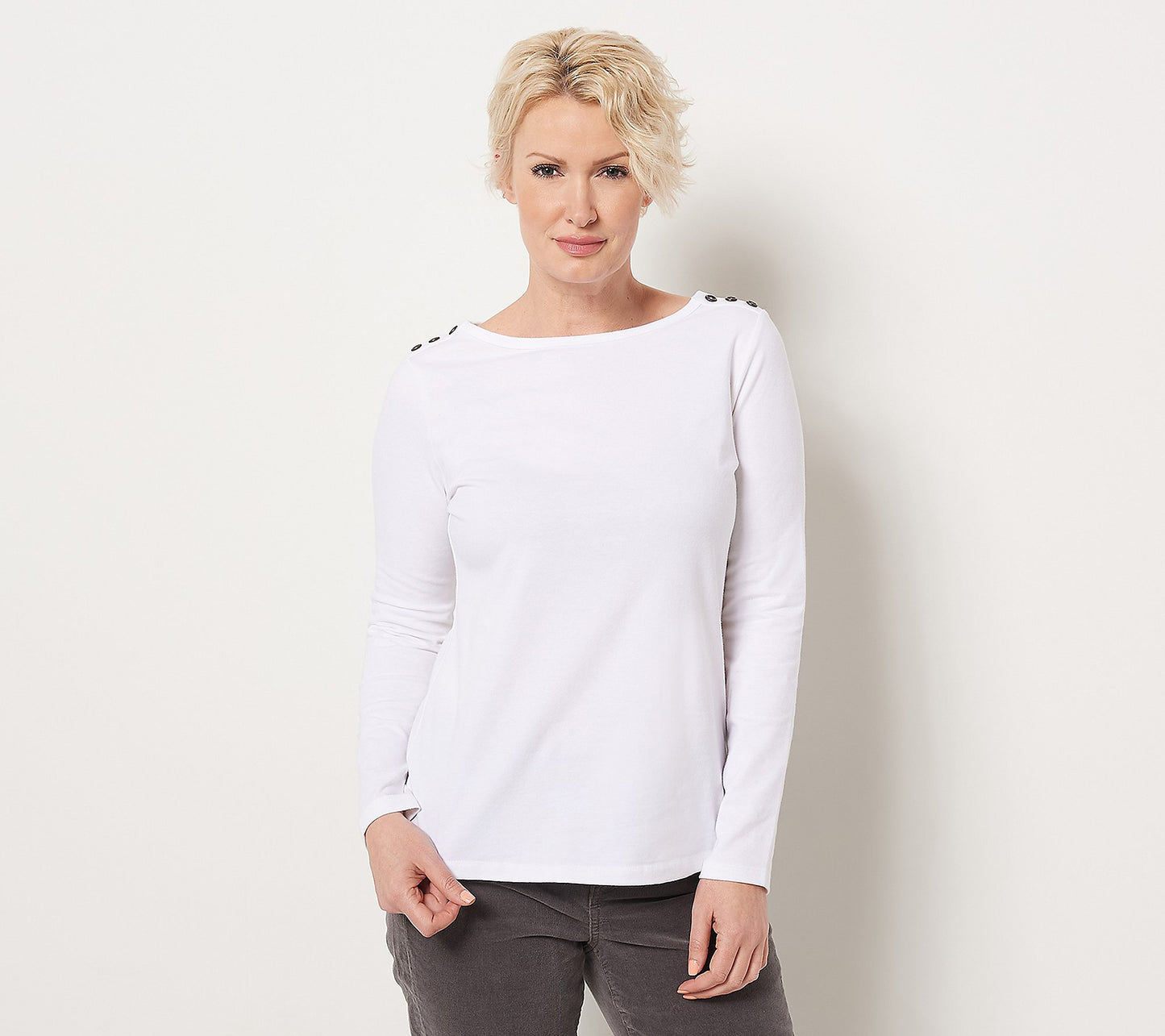 Denim & Co. Perfect Jersey Boat Neck Long Sleeve Top