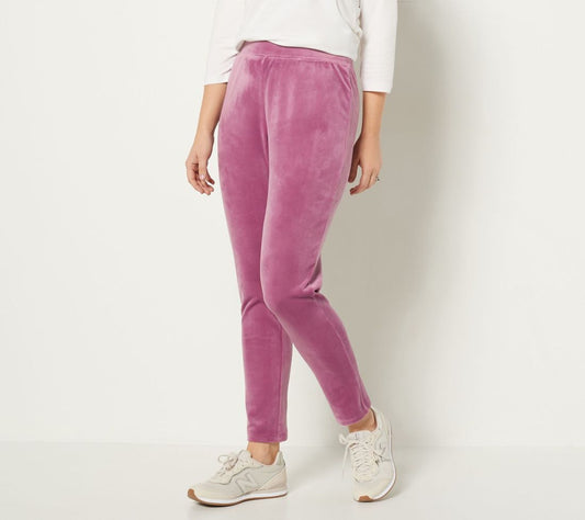 Denim& Co Women’s Comfort Zone Velour Pull-On Leggings