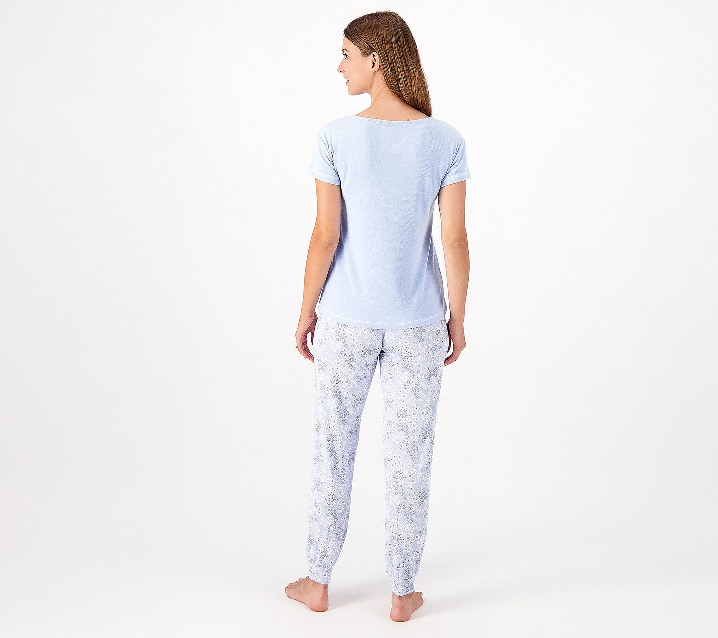 MUK LUKS Women’s Rib Knit Tee and Dream Knit Joggers