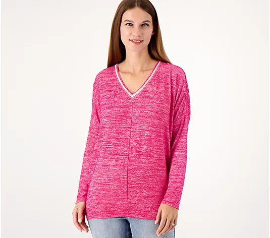 Laurie Felt Women’s Heather V-Neck Dolman Lightweight Sweater
