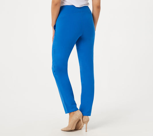 Women with Control Women's Petite Pants Tummy Control Ankle- Blue
