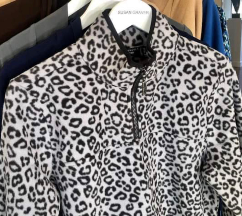 Susan Graver Weekend Printed Polar Fleece 3/4-Zip Pullover Women's Top