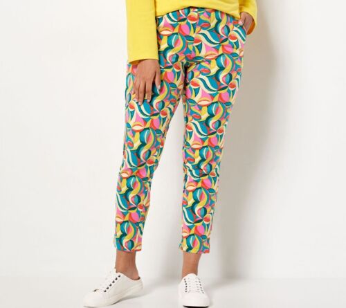 Sport Savvy Women's Regular Printed French Terry Slim Straight Leg Ankle Pant